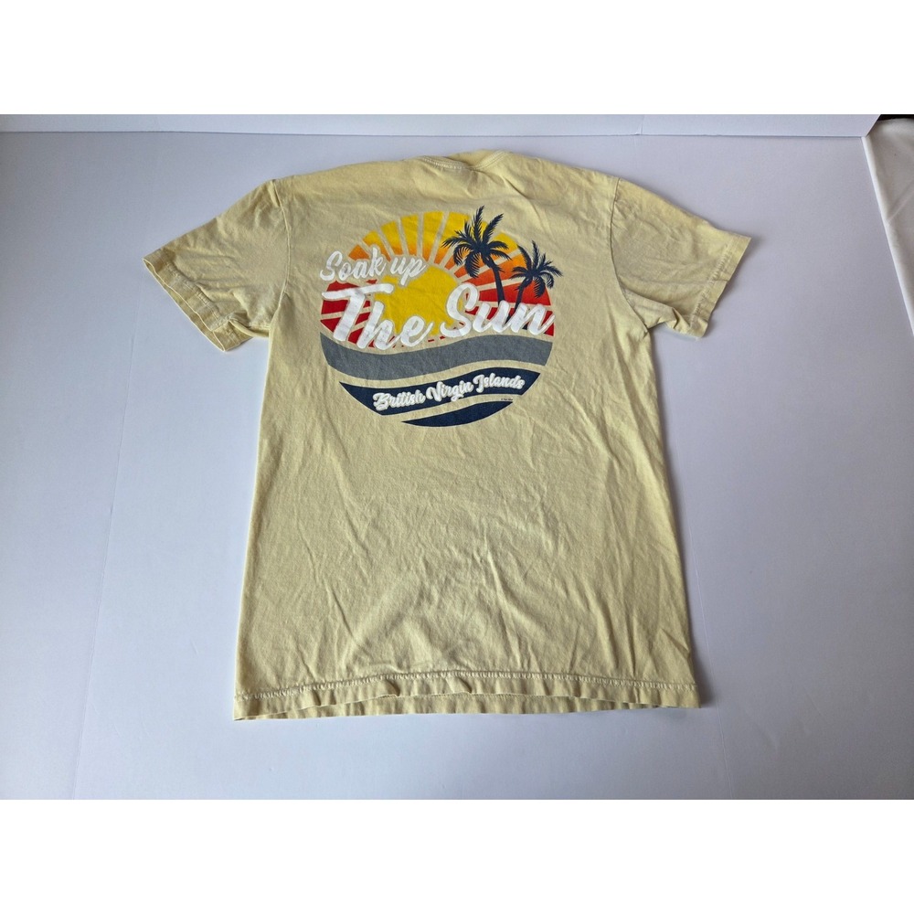 Virgin Islands Shirt Adult Small Yellow Sunshine Palm Tree Vacation Relax Cruise